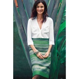 Maeve Eva Wrap Blouse White Sheer Size 4